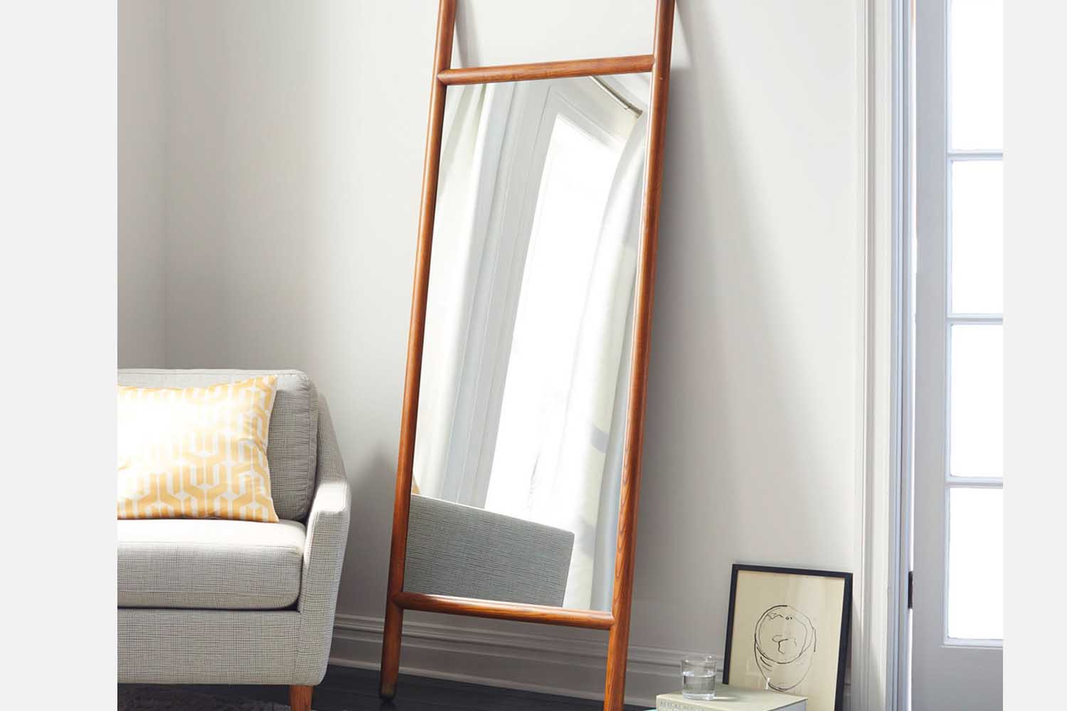 West Elm Mid-Century Wood Dowel Mirror