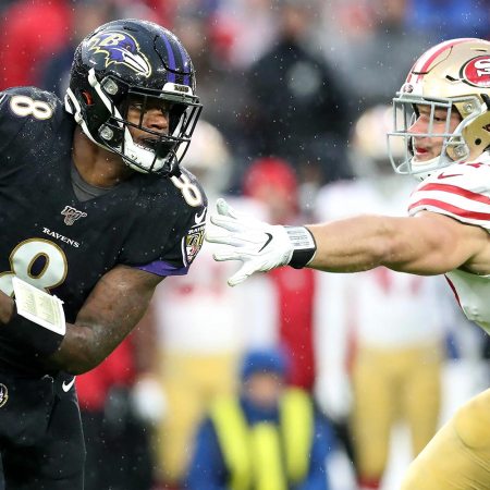 Quarterback Lamar Jackson of the Baltimore Ravens during a 2023 game. On Thursday he was awarded his second league MVP award.