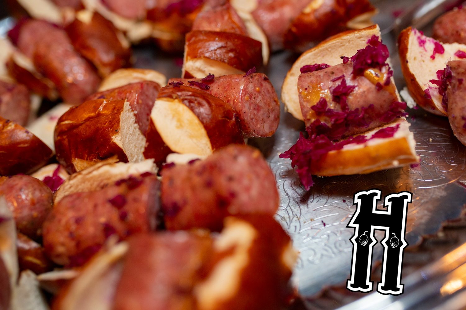 chopped up sausages