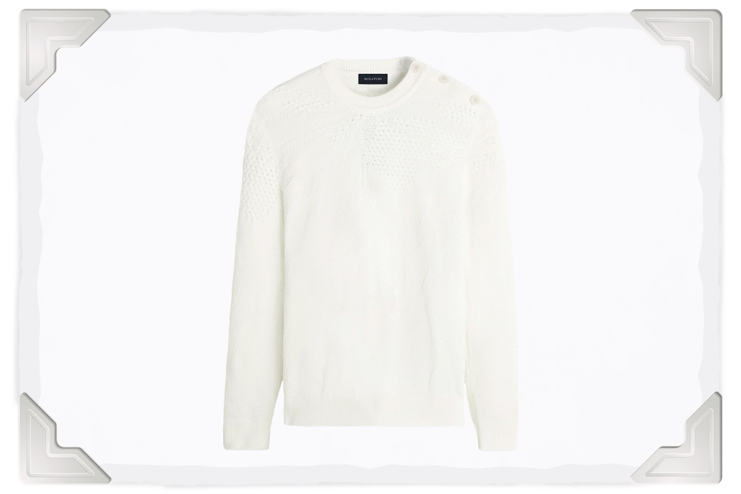 Bugatchi Mixed Stitch Crew Neck Sweater
