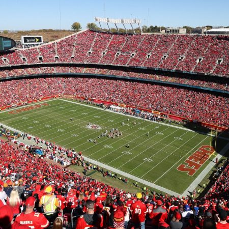 A general view of Arrowhead Stadium in Kansas City.
