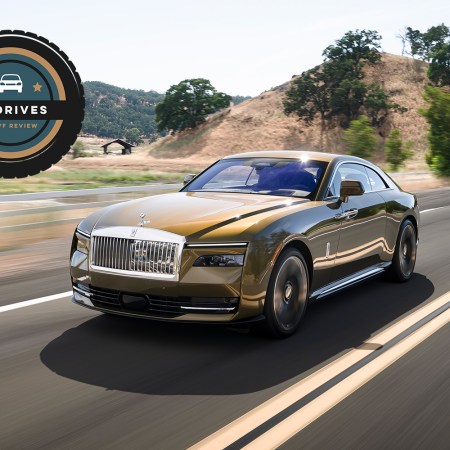 A 2024 Rolls-Royce Spectre, the first electric vehicle from the luxury brand, which we tested and reviewed at InsideHook