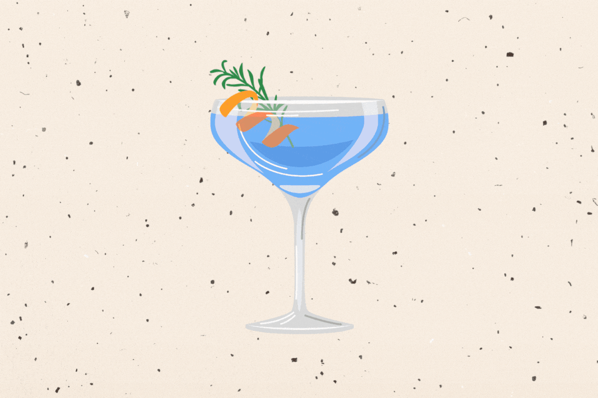 A color-changing cocktail gif