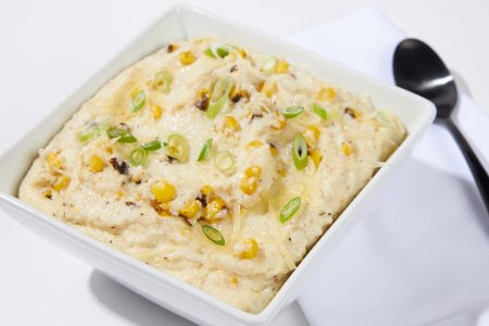 Chef Robert Lopez’s herbed gournay Wiesenberger grits.