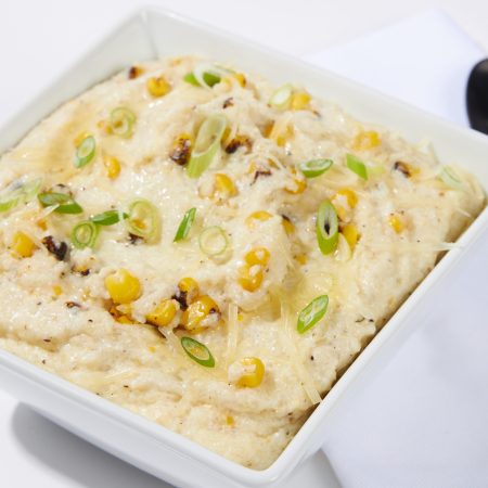 Chef Robert Lopez’s herbed gournay Wiesenberger grits.