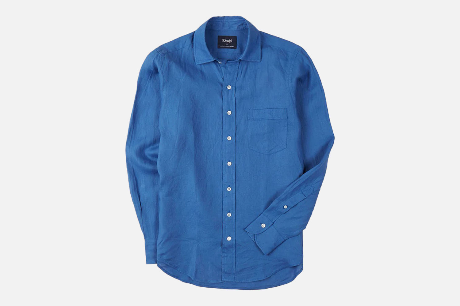 Drakeu0026amp;#8217;s Linen Spread Collar Shirt