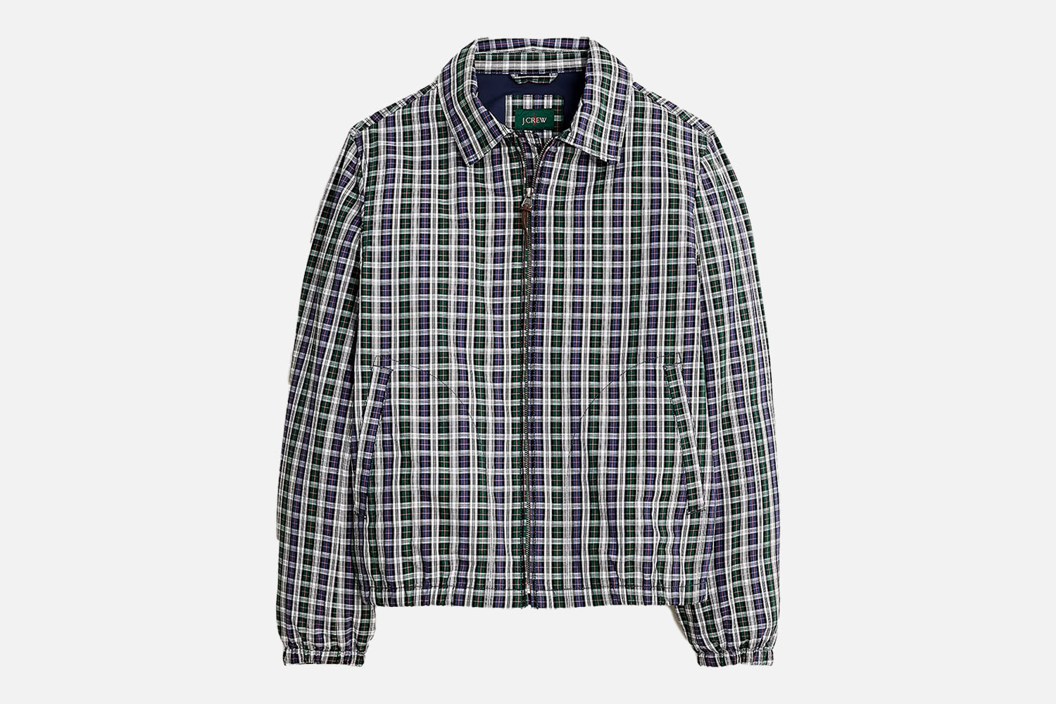 J.Crew Plaid Cotton Twill Harrington Jacket
