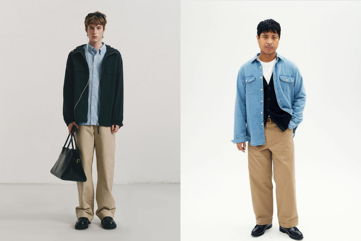 a collage of office style on a white background