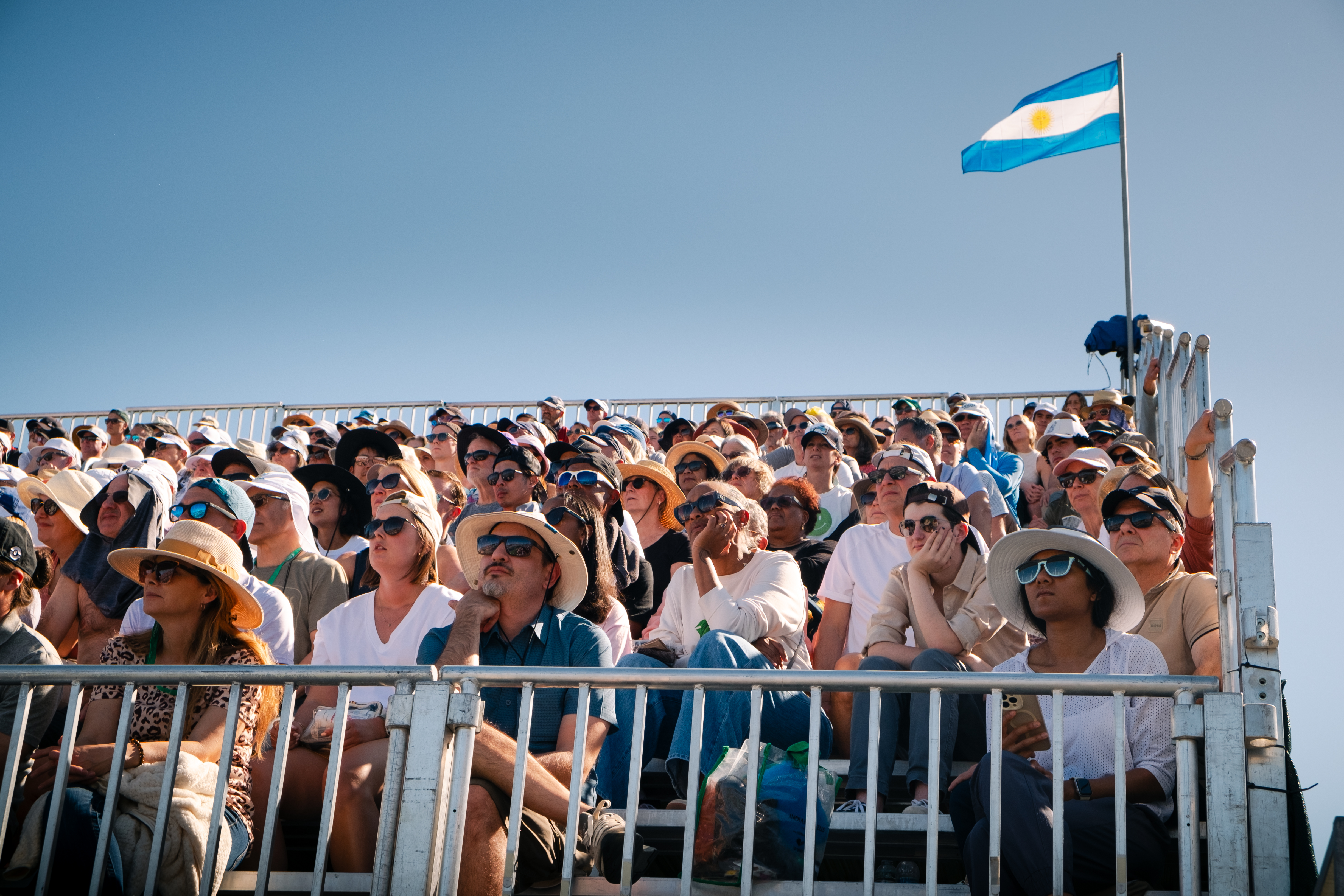 Sleepy fans take in action at the Indian Wells Open.