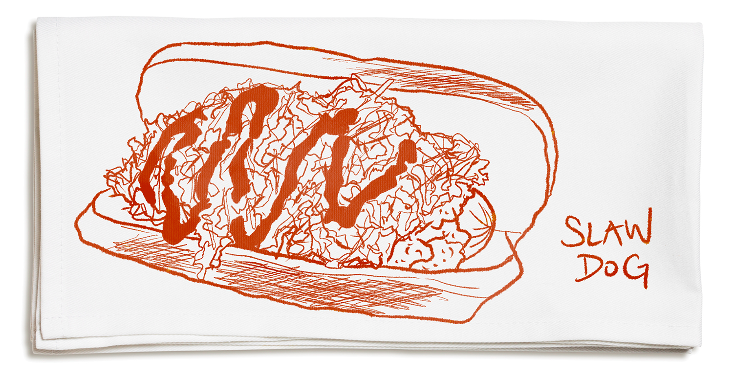 red slaw dog illustration