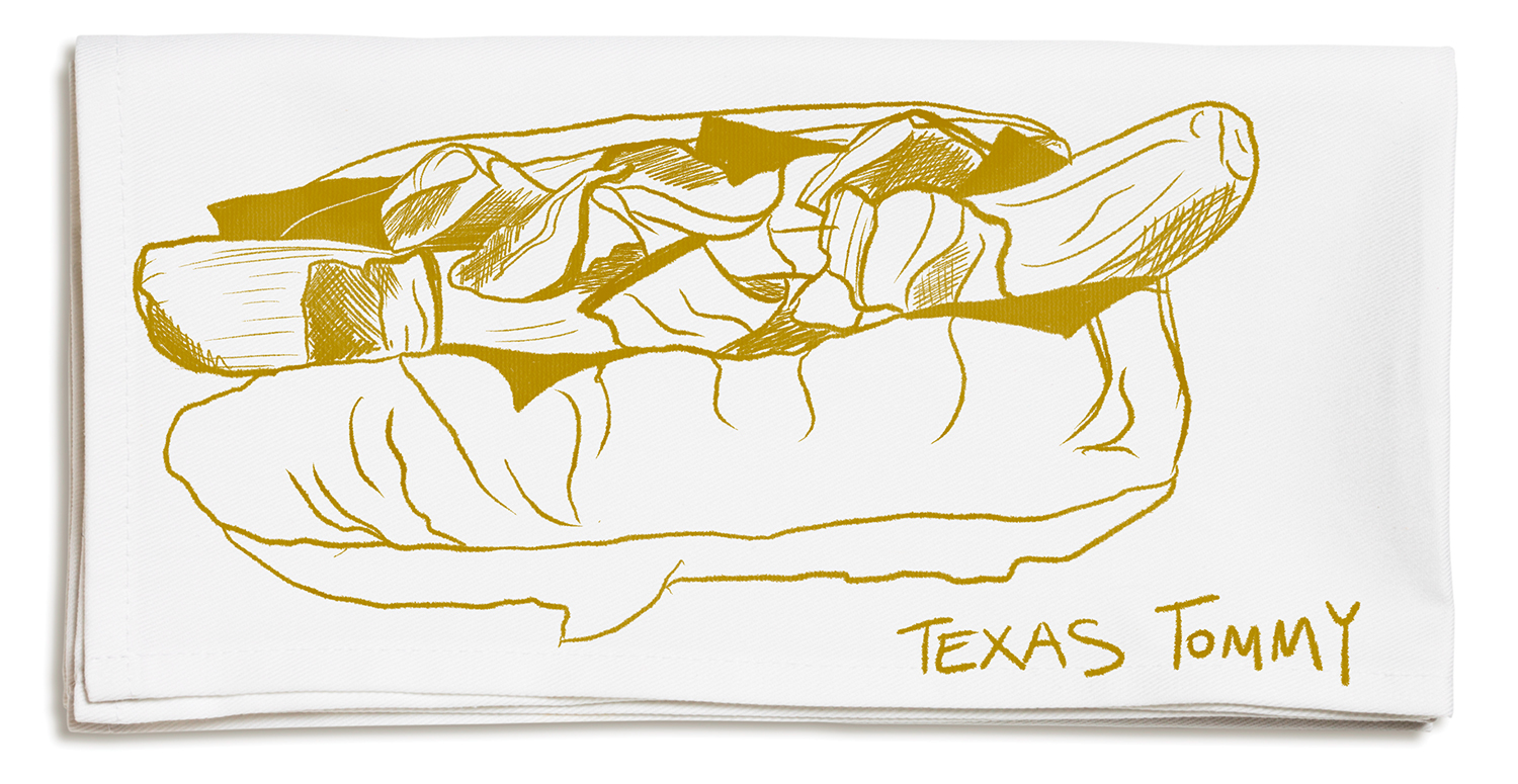 illustration of a texas tommy hot dog