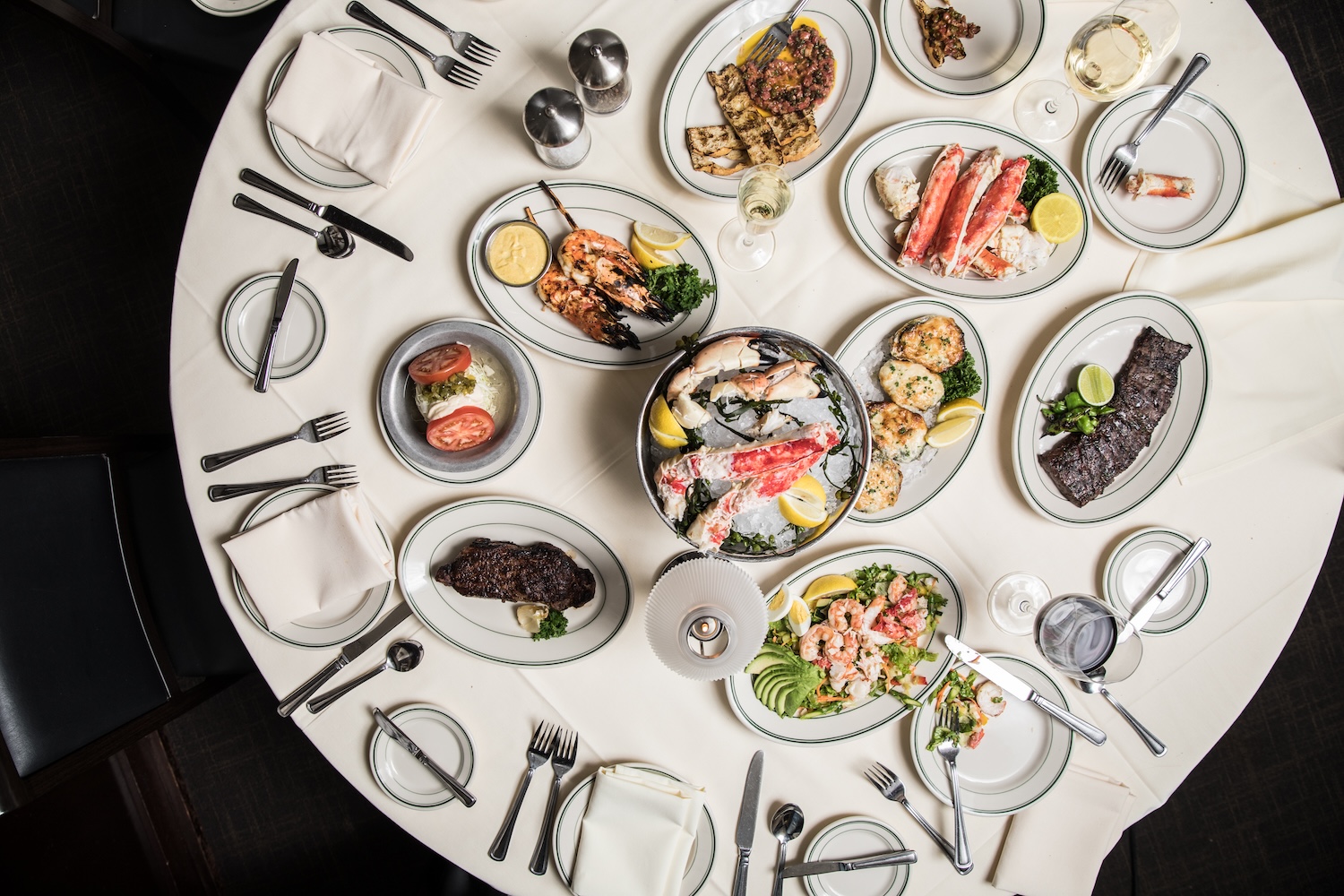 Joe's "Prime Steak and Stone Crab Dinner Spread."