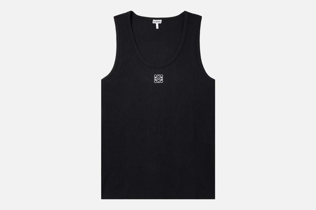 Loewe Logo-Embroidered Ribbed Stretch-Cotton Tank Top