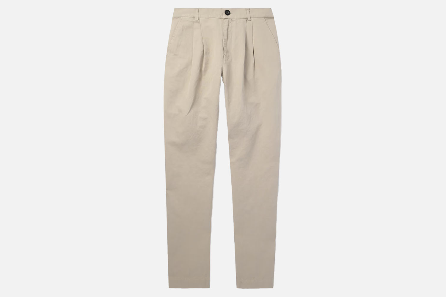 Mr P. Steve Straight-Leg Pleated Cotton and Linen-Blend Twill Trousers