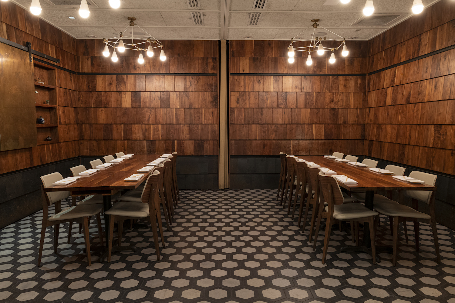 Uchi's hardwood private dining room