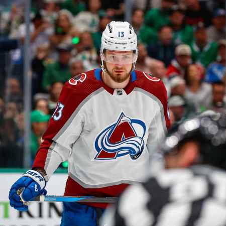 Colorado Avalanche right winger Valeri Nichushkin waits for the puck.