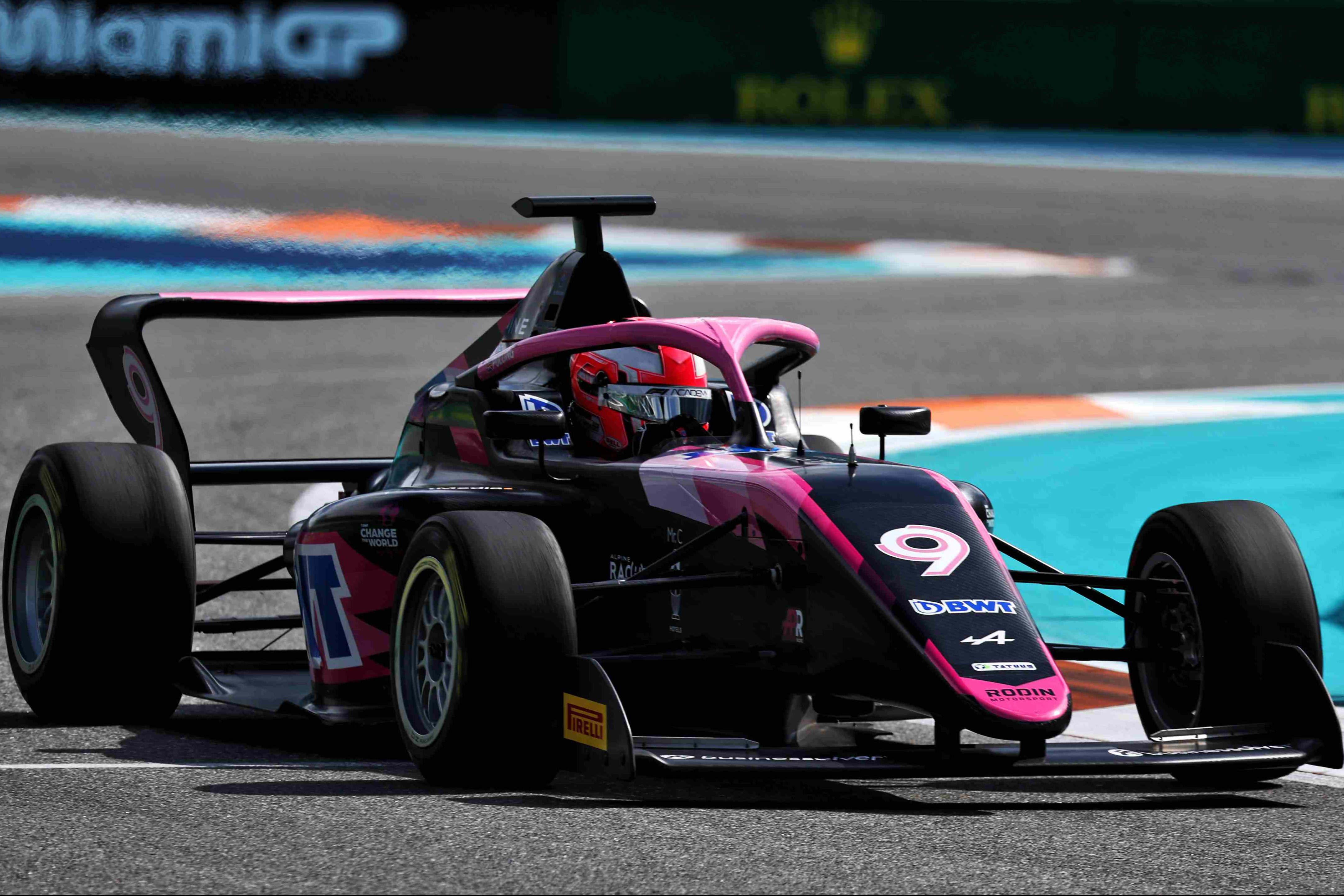 Abbi Pulling on the track in Miami.