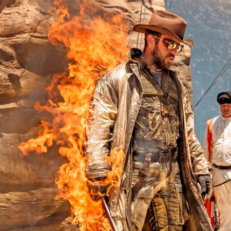 Ben Jenkin, one of the stuntmen for Ryan Gosling in "The Fall Guy," after being lit on fire for a scene