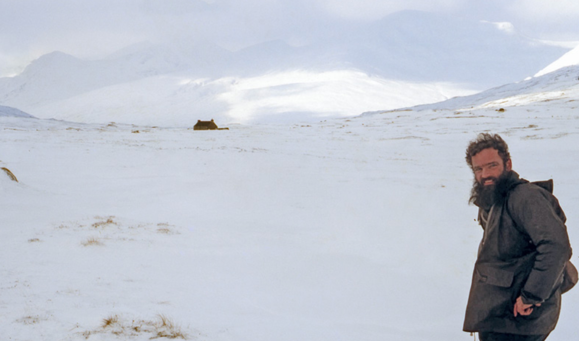 Hermit Ken Smith out for a stroll in Scotland.