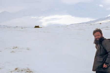 Hermit Ken Smith out for a stroll in Scotland.