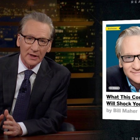 Bill Maher with his book