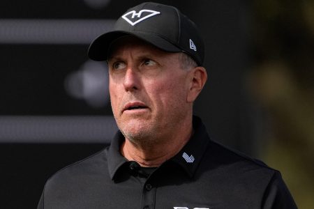 Phil Mickelson at The Grange Golf Club in Adelaide, Australia.