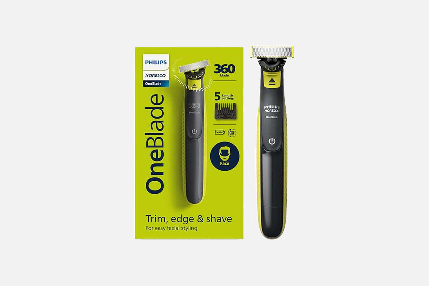Philips Norelco OneBlade 360 Face Hybrid Electric Beard Trimmer and Shaver