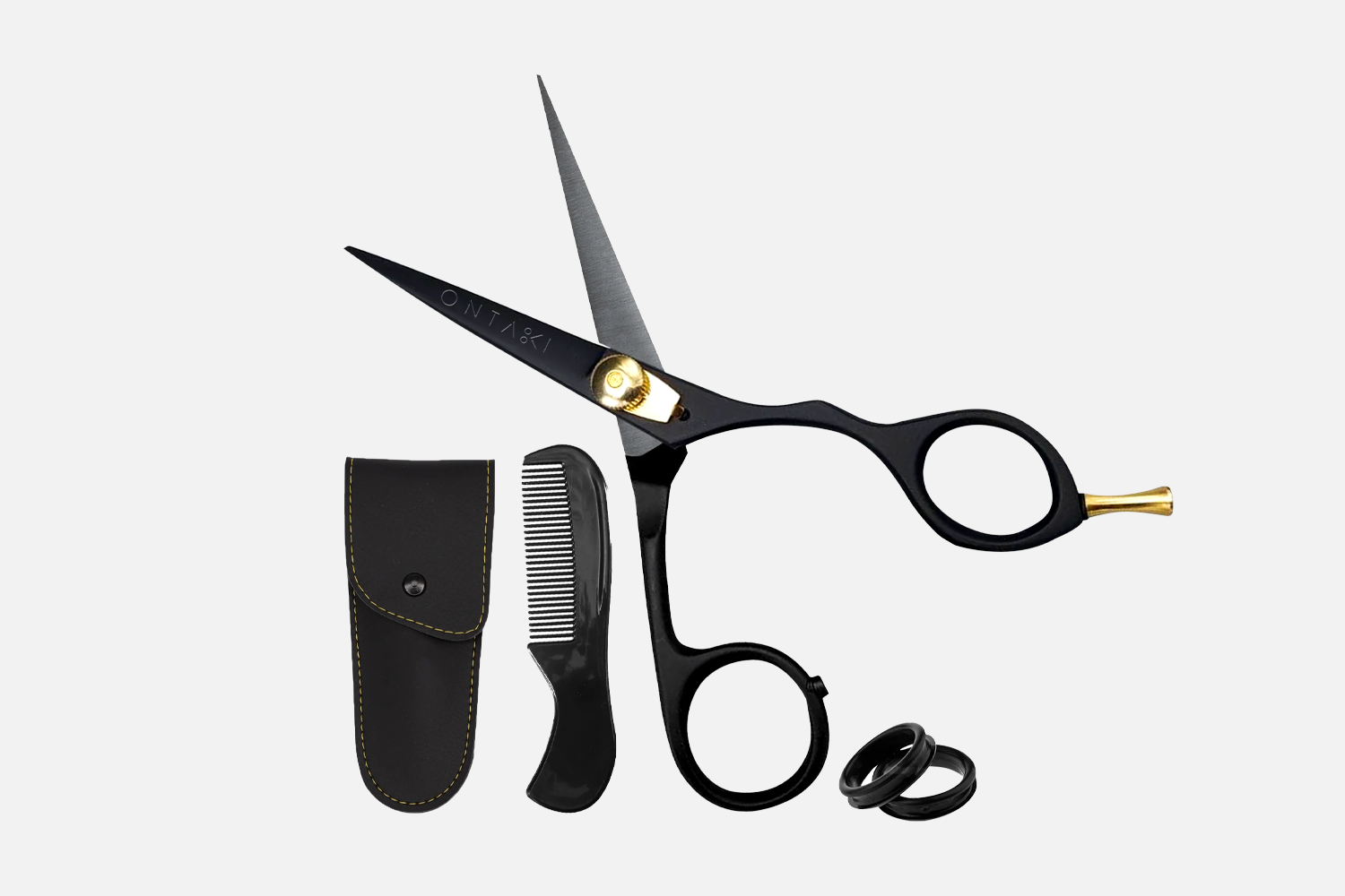 Ontaki Japanese Steel Beard &amp; Mustache Scissors