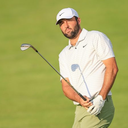 Scottie Scheffler plays at the 2024 PGA Championship.