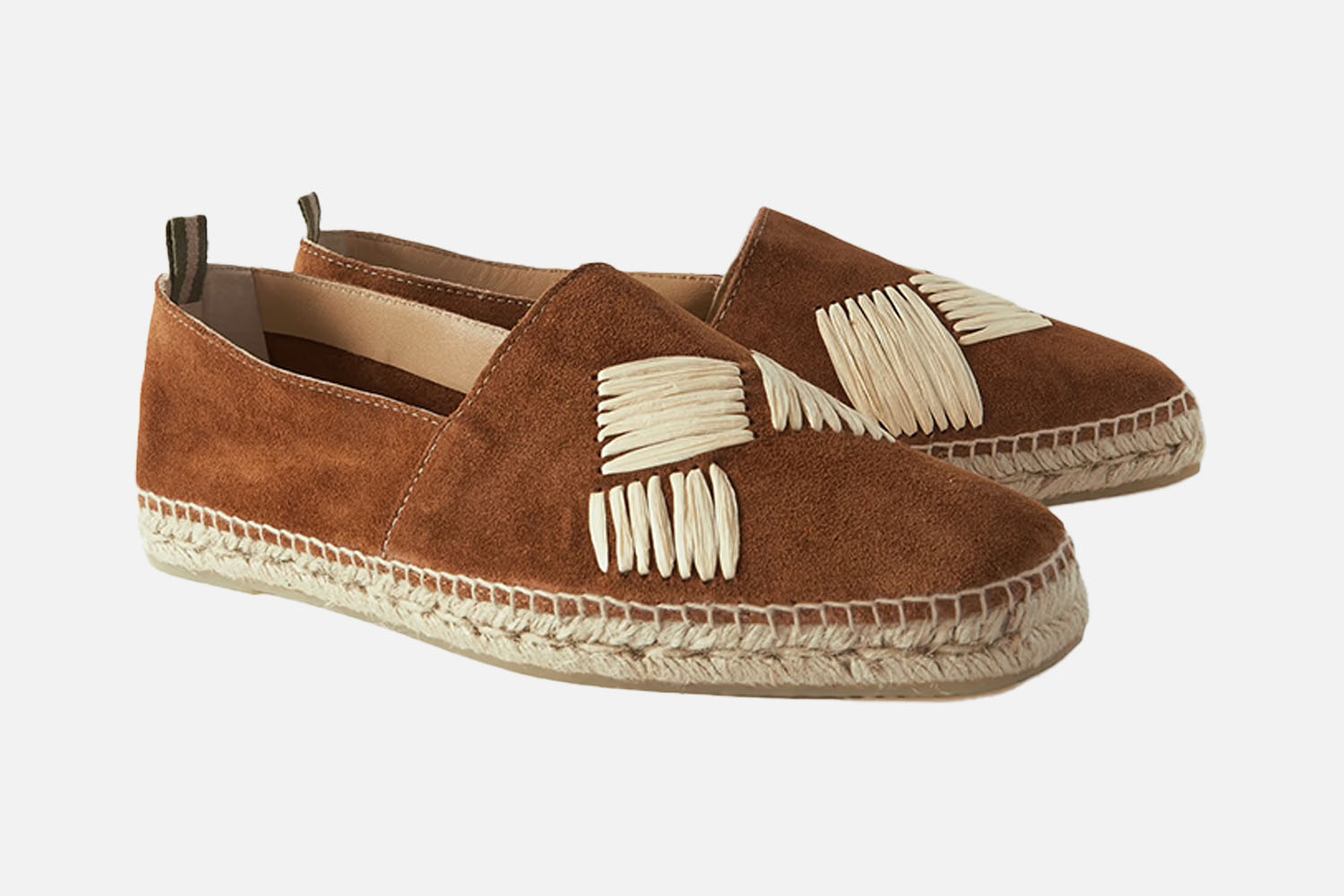 Castañer Percy Raffia-Trimmed Suede Espadrilles