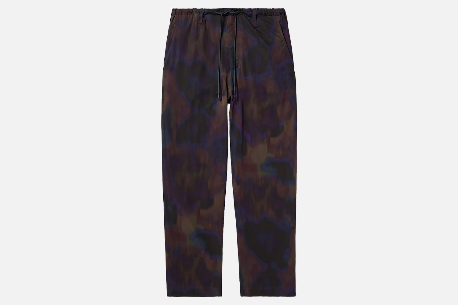 Dries Van Noten Straight-Leg Printed Satin Drawstring Trousers