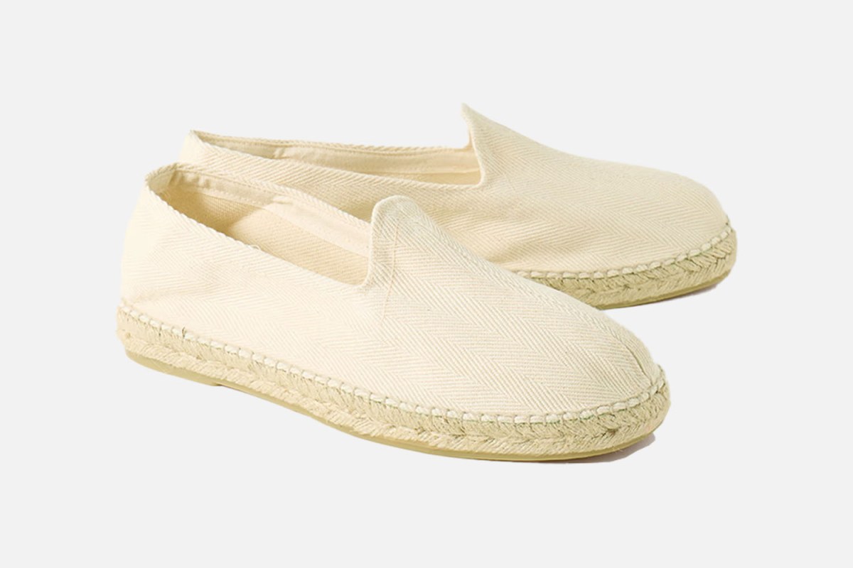 Drakeu0026amp;#8217;s Herringbone Cotton-Canvas Espadrilles