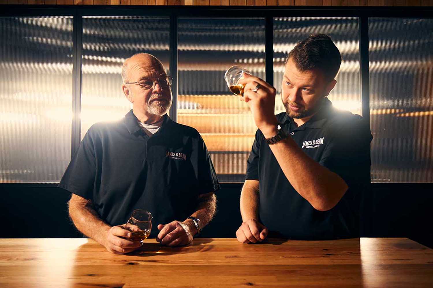 Fred and Freddie Noe at the James B. Beam Distilling Co.