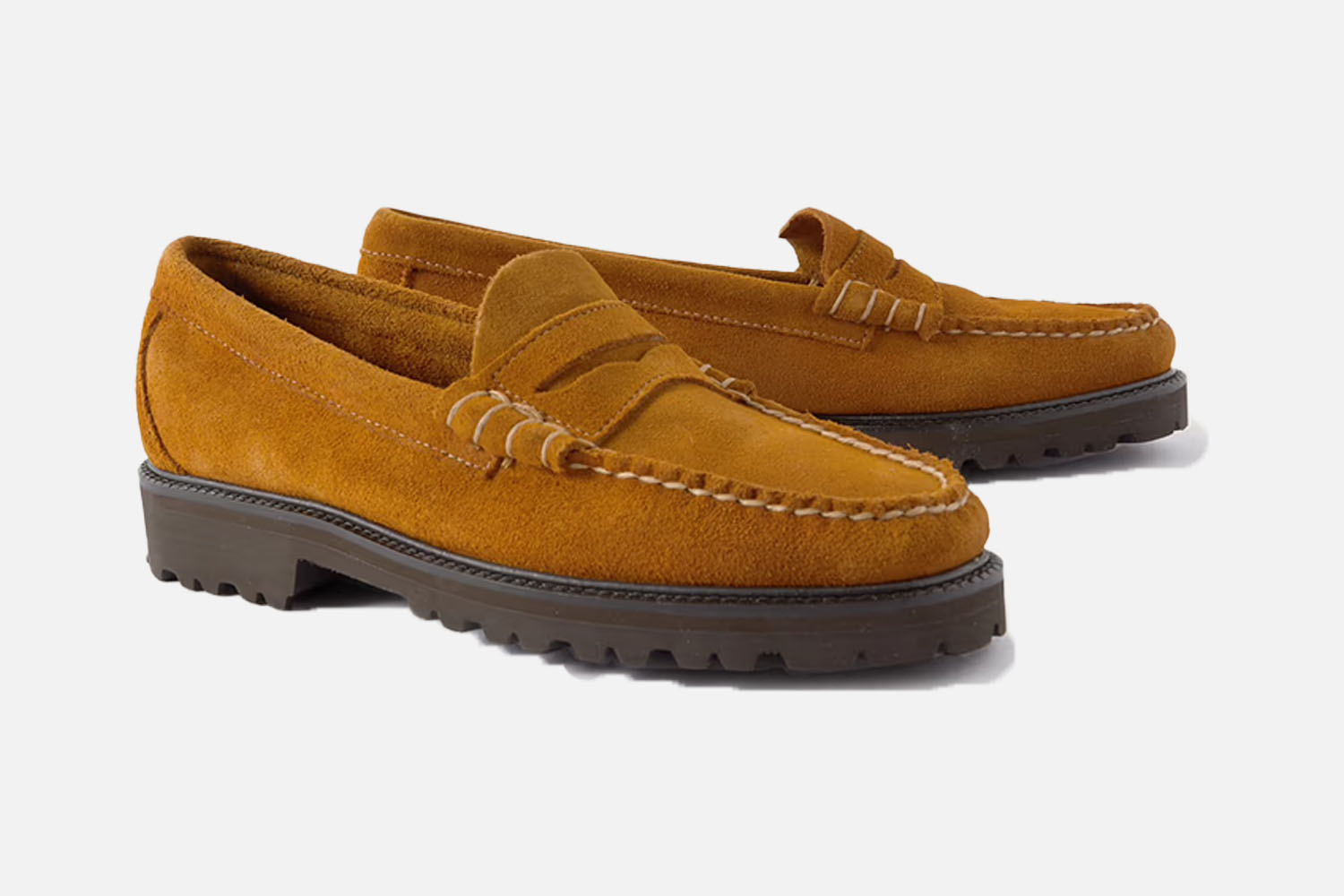 G.H. Bass u0026amp;amp; Co. Weejuns 90 Larson Suede Penny Loafers