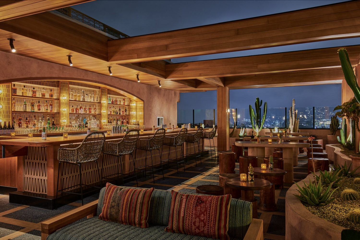 Desert 5's mesa-inspired, rooftop seating area