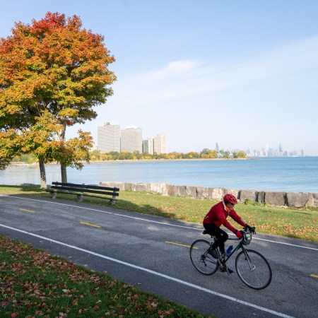 Chicago's iconic Lakefront Trail offers 18 miles of breathtaking lake and skyline views