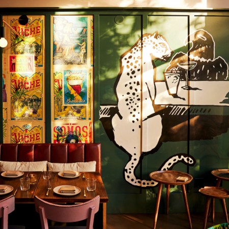 The interior decor of Parche, Oakland's premier Colombian restaurant