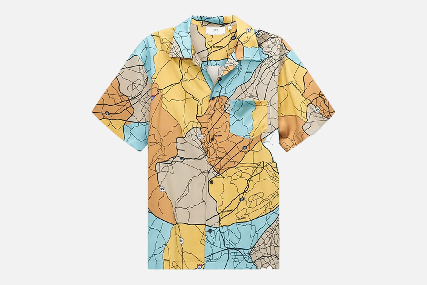 RTA Silk Short Sleeve Road Map Shirt