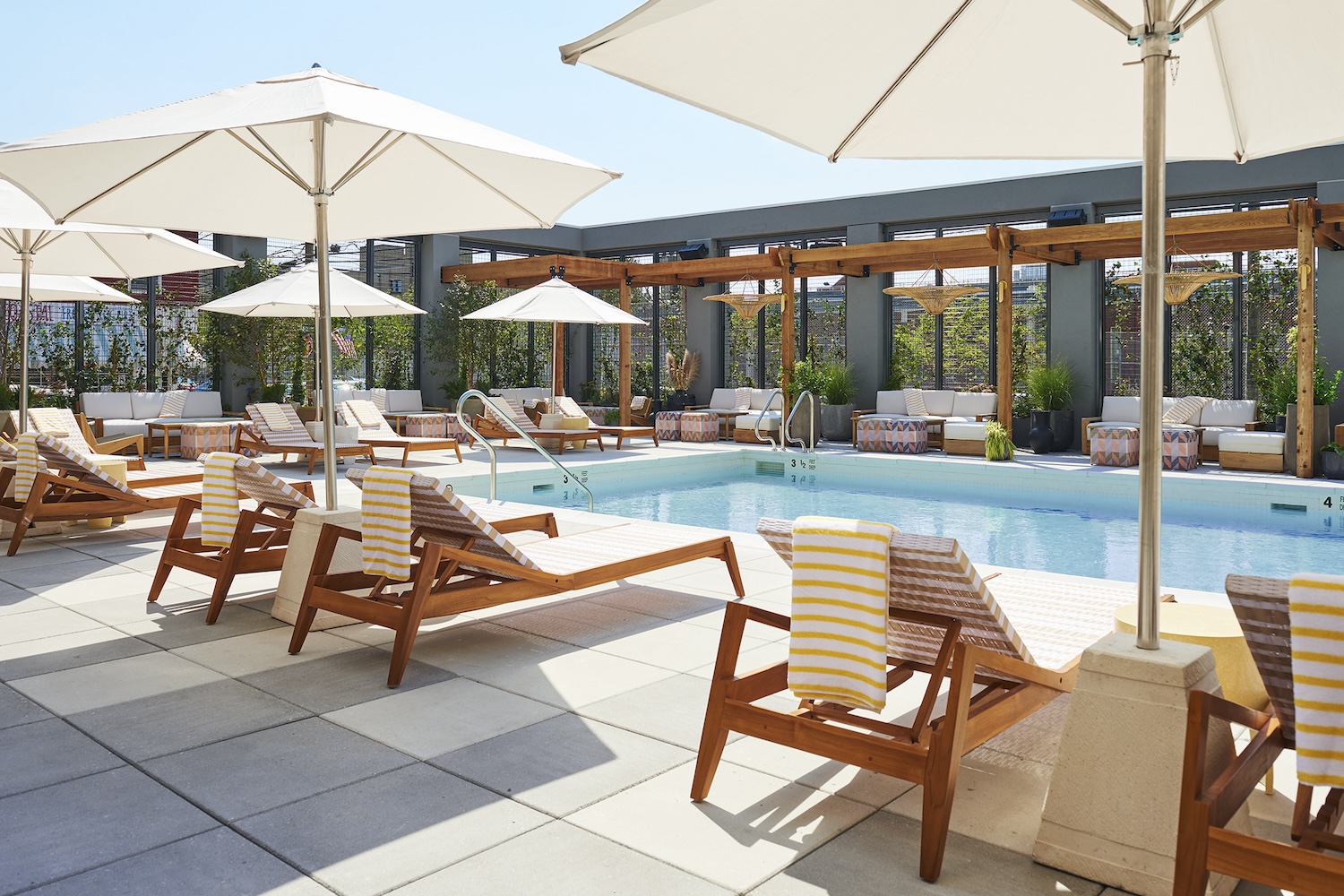 The Rockaway Hotel's pool house serves a light breakfast perfect for overnight travelers
