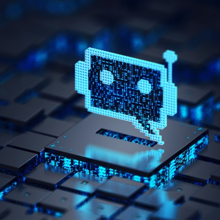 A digital rendering of an AI chatbot. In Cheyenne, Victor Miller is running for mayor as the "meat avatar" of an artificial intelligence bot named Vic.