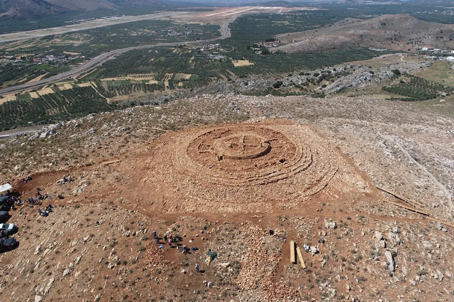 An aerial view of the four-thousand year old structure