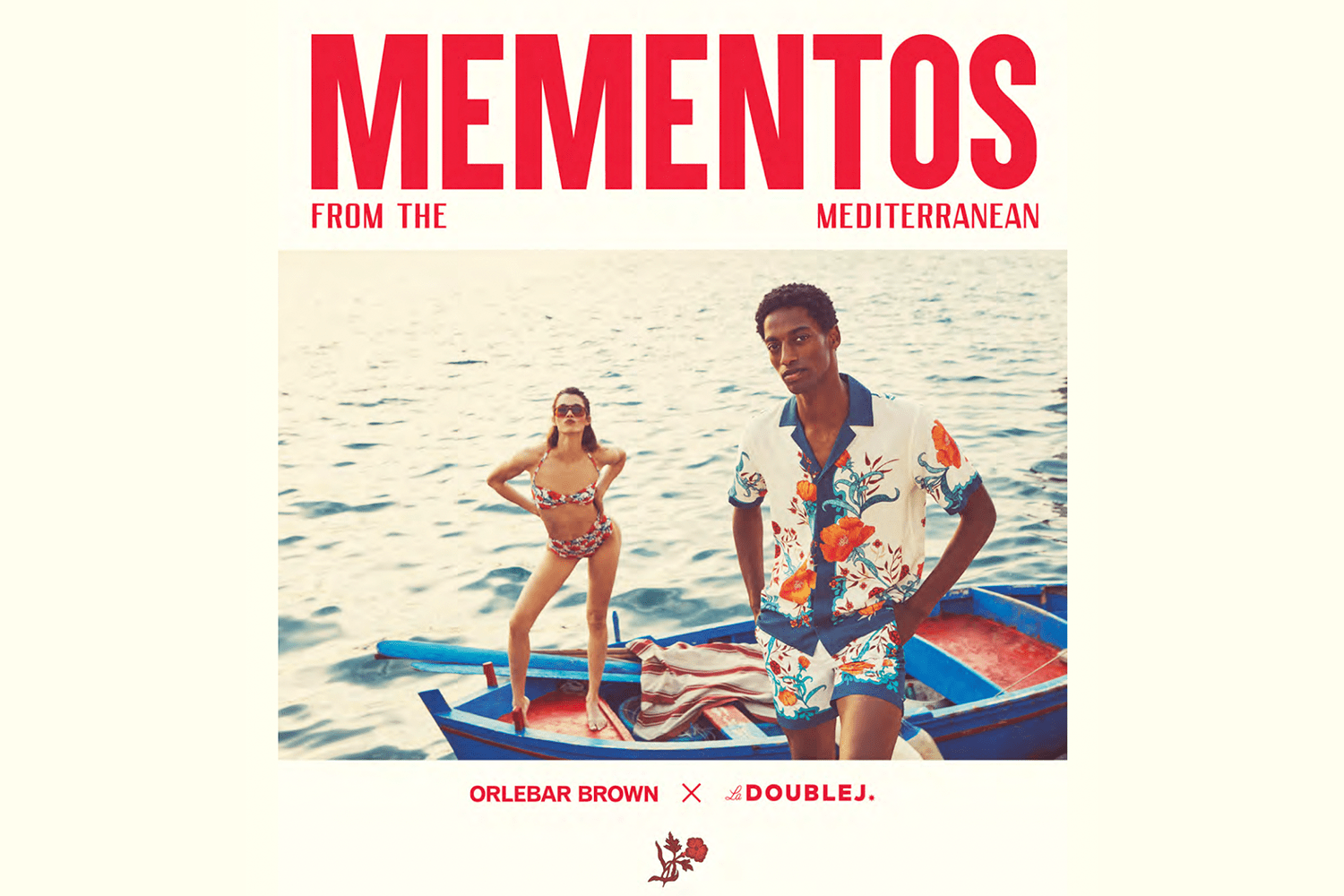 Promotional material from Orlebar Brown's collaboration with La DoubleJ