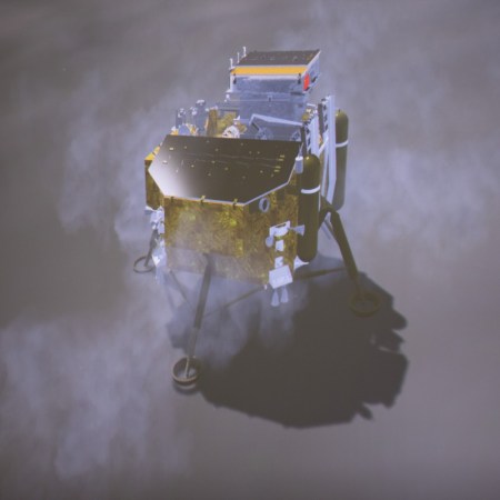 Simulated Chang'e-4 landing