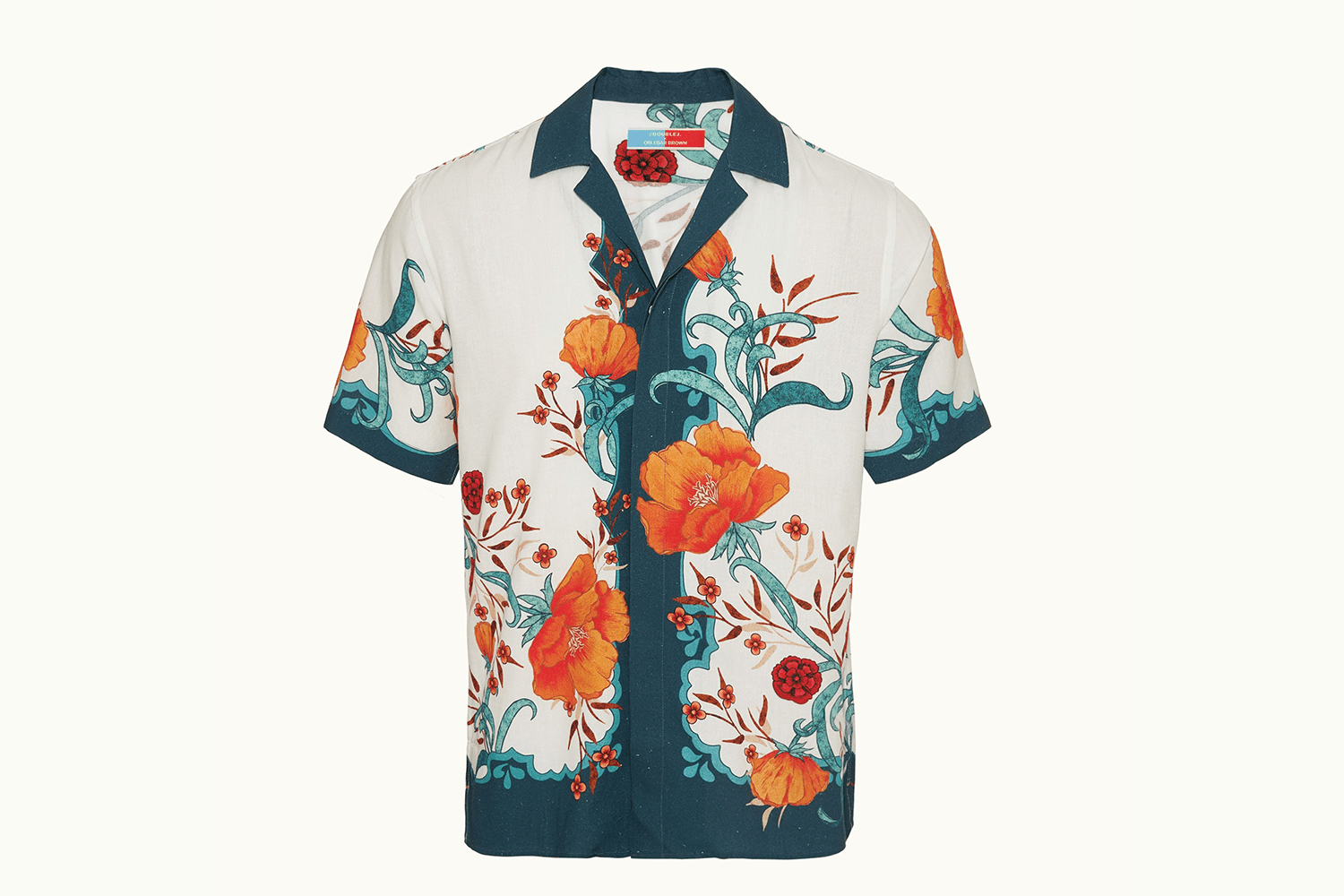 The "Morpheus Print Relaxed Fit Capri Collar Shirt" from the Orlebar Brown x La DoubleJ collab