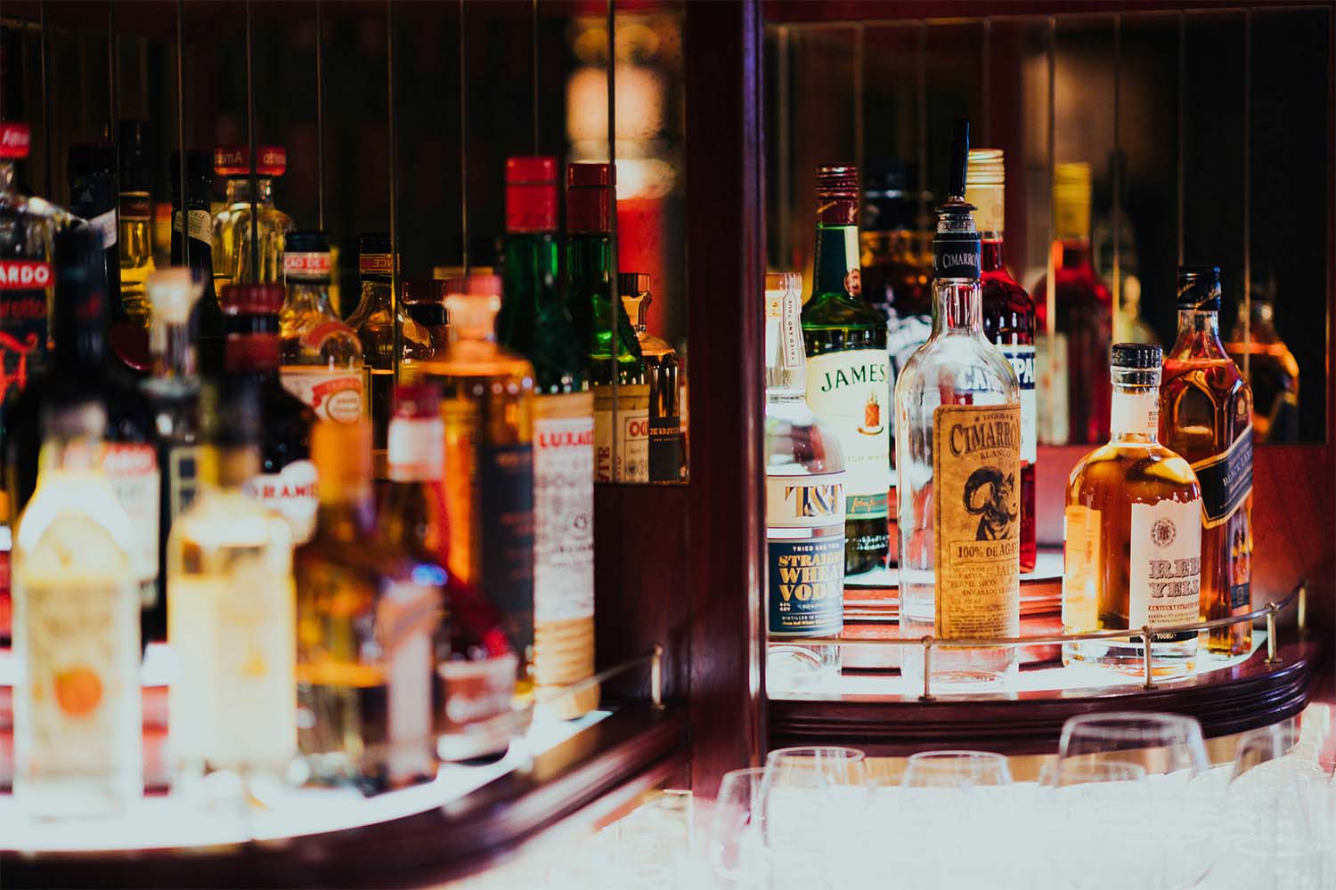 Several bottles of spirits