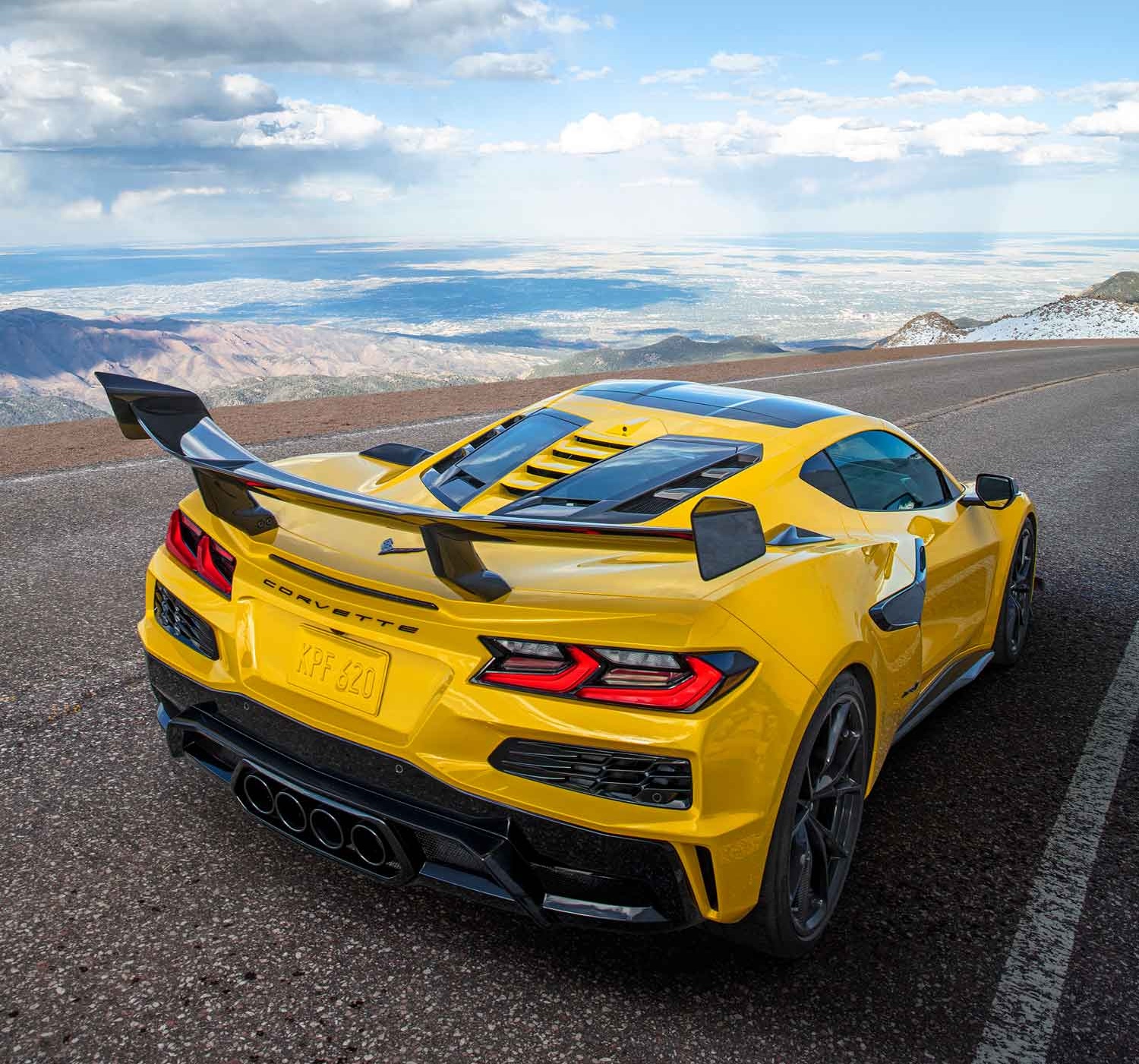 The 2025 Chevrolet Corvette ZR1 coupe with a split rear window, a callback design to the 1963 Corvette Sting Ray