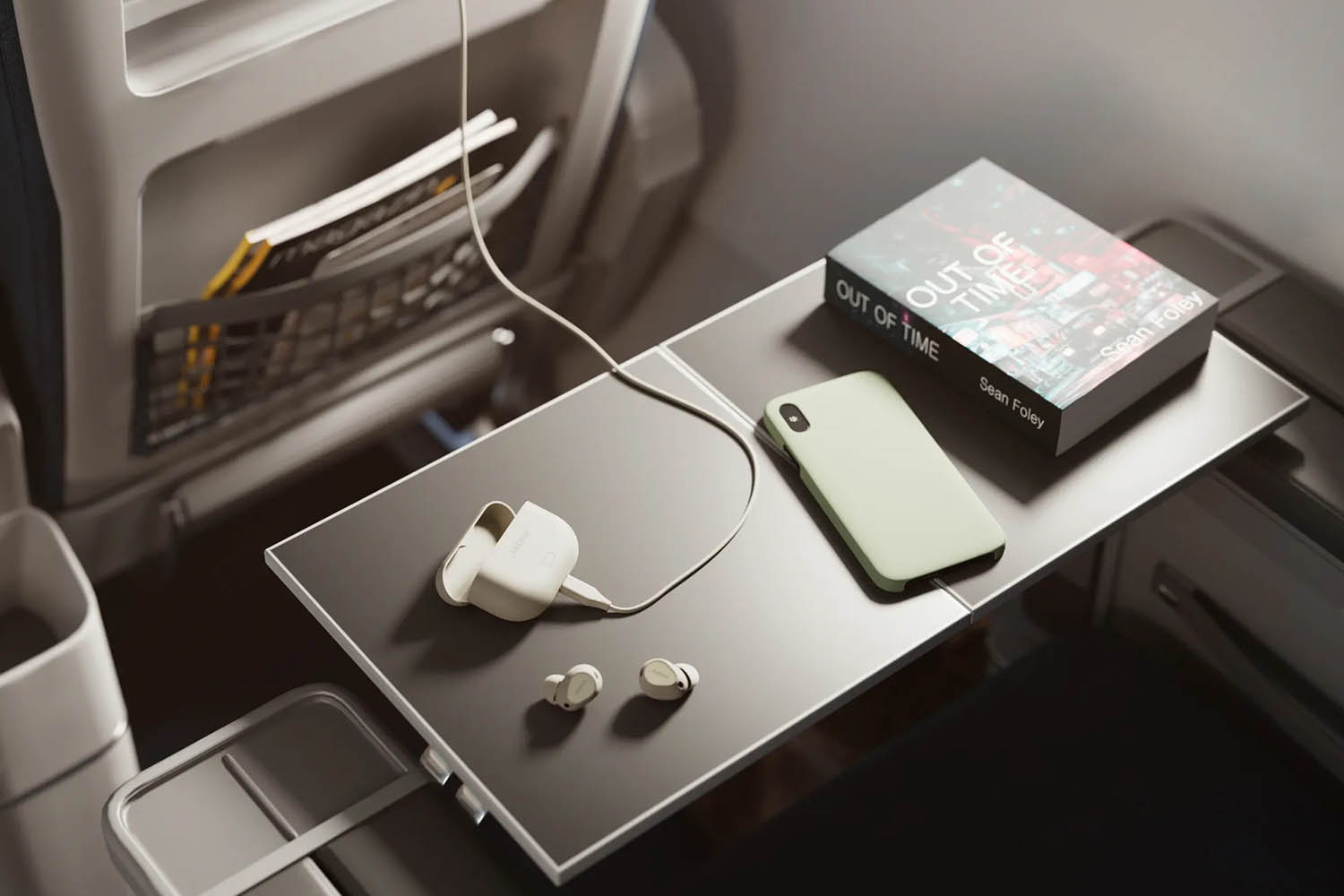 Jabra Elite 10 Gen 2 on an airplane