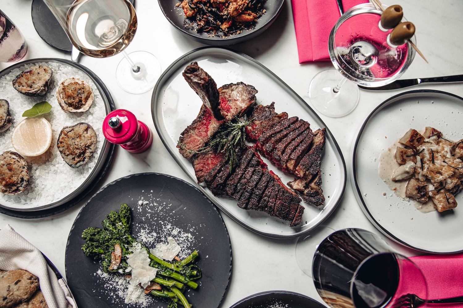 A spread from John Tesar’s Knife Italian, which operates within the Ritz-Carlton Dallas