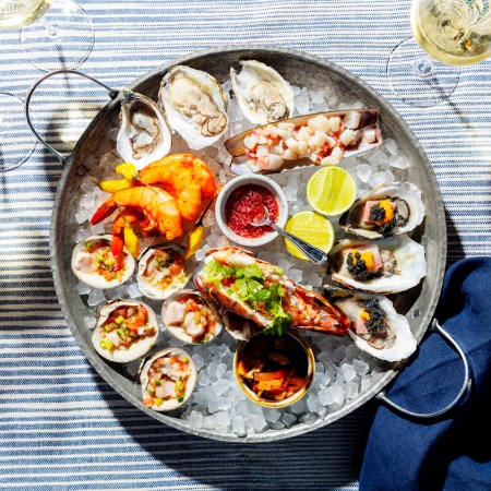 A seafood spread from Chef Fermín Núñez's Este