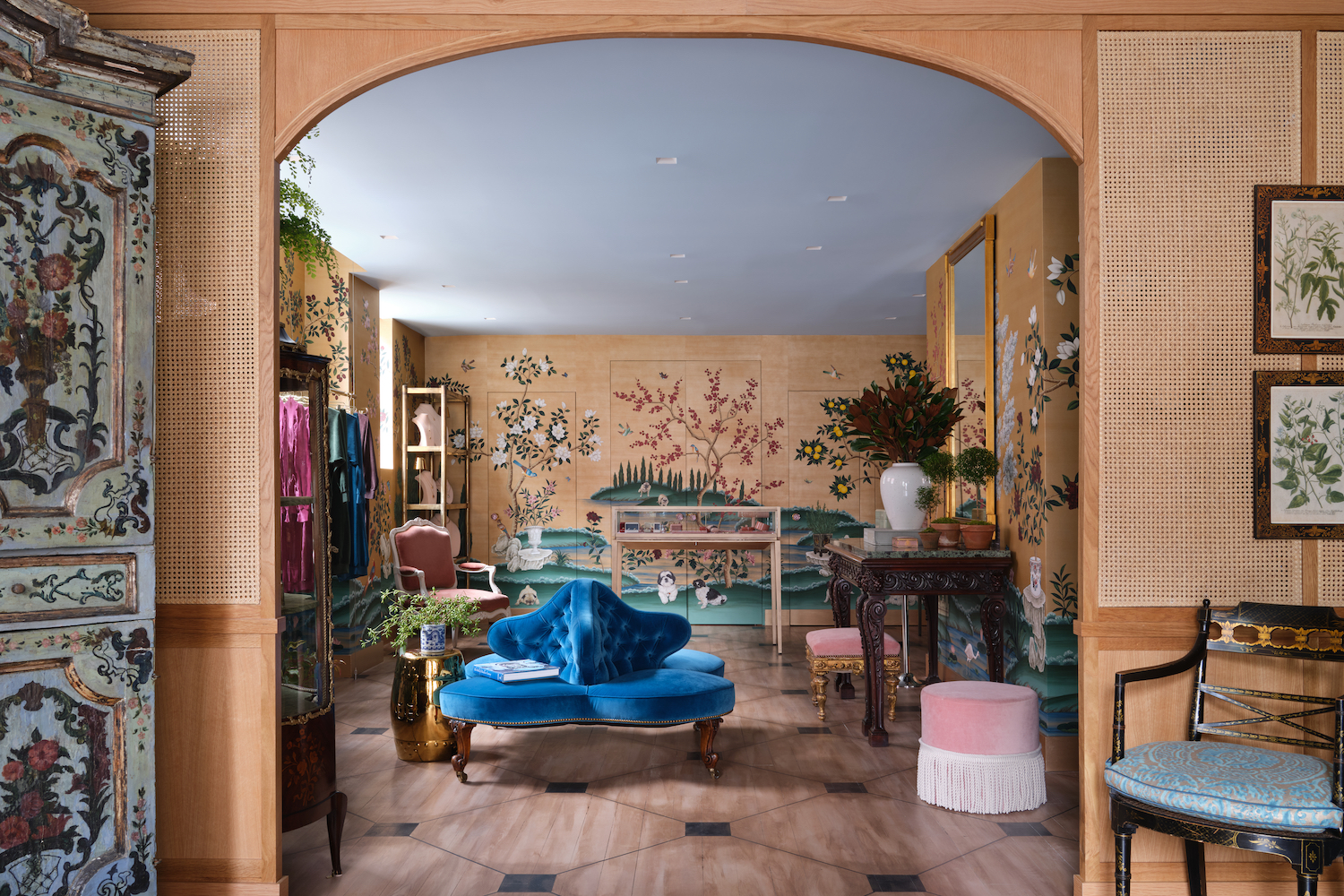 The Seven's eclectically designed store also features luxury perfume, candles, pillows, silk ensembles, coffee table books and more
